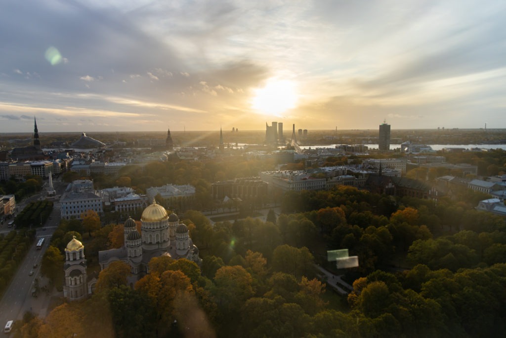 View from Radisson Blu Skyline Bar in Riga